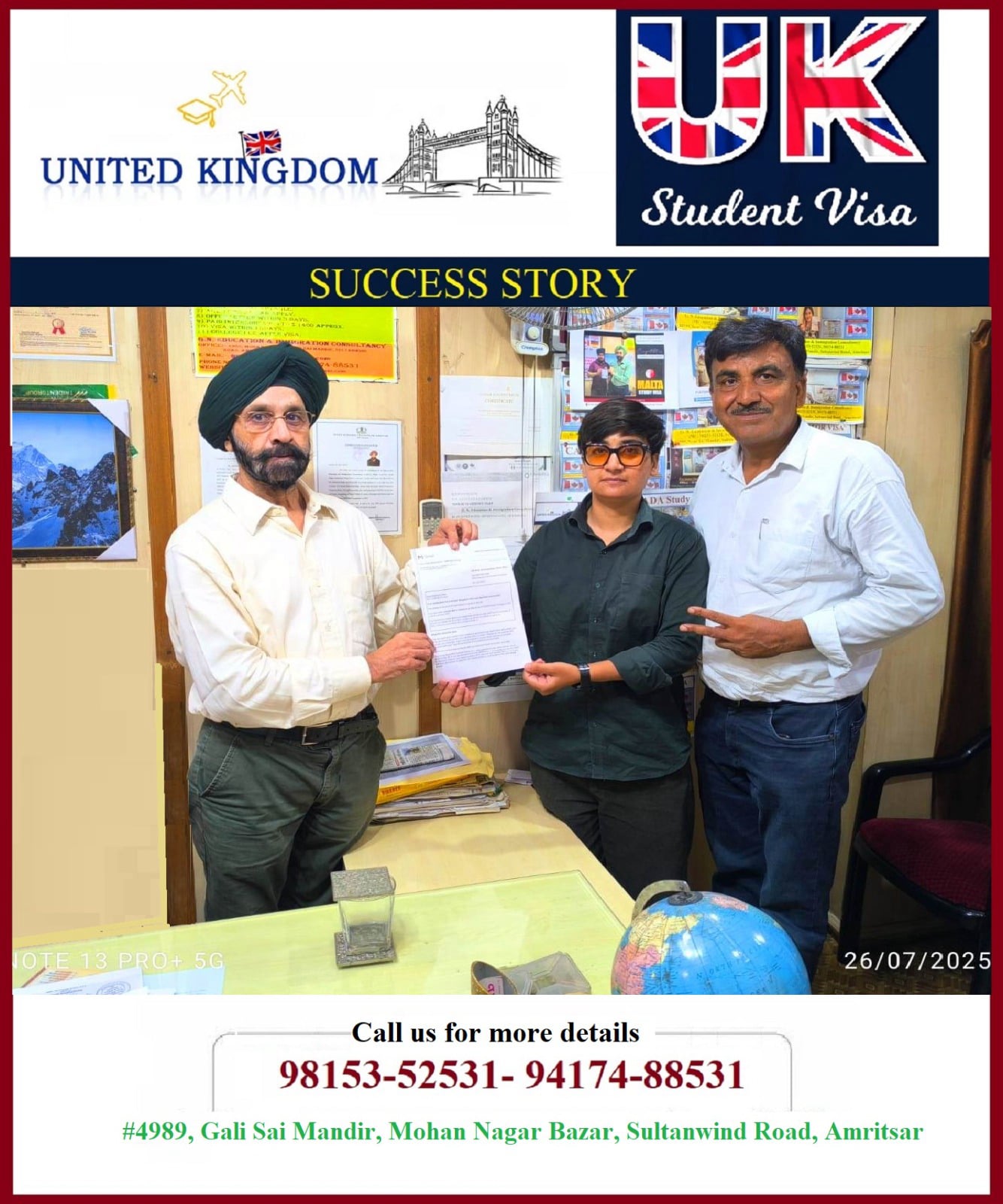 Success Stories of People who got their Visa by GN Education & Immigration